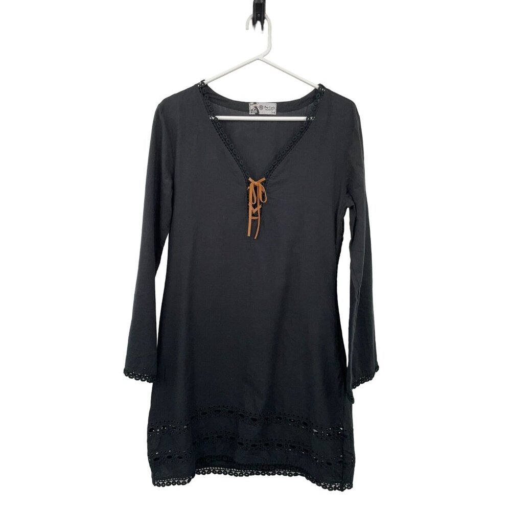Mud Pie Bag Lady Swim Cover Up Womens S Used Black